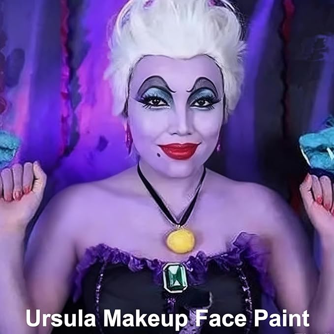 MEICOLY Purple Face Body Paint,30g/1.05oz Water Based Washable Full Body Paint,Single Face Painting for for Adults and Children,SFX Ursula Cosplay Halloween Special Effects,Light Purple