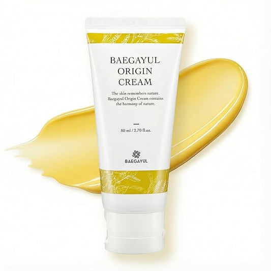 Baegayul ORIGIN Face Moisturizer Cream - Korean Daily Moisturizer with Propolis & Coix Seed Extract complex - Deep skin Hydration & Soothing for Dry, Sensitive Skin [ 2.71 fl oz ]
