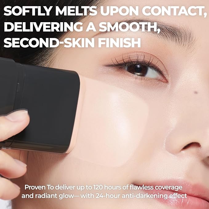 Mega Fit Master Glow Stick Foundation with Brush, 120H Long Lasting Radiant Coverage, All-in-One Stick for Easy Application, K-Beauty, Shade 21, 0.56oz (01 Light Beige)