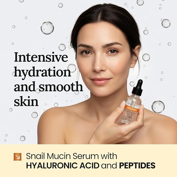 Context Skin Snail Mucin Serum for Face, Lightweight Hydration with Snail Extract, Smooth Texture, Fast Absorbing, Designed for Daily Skincare, 1 fl oz