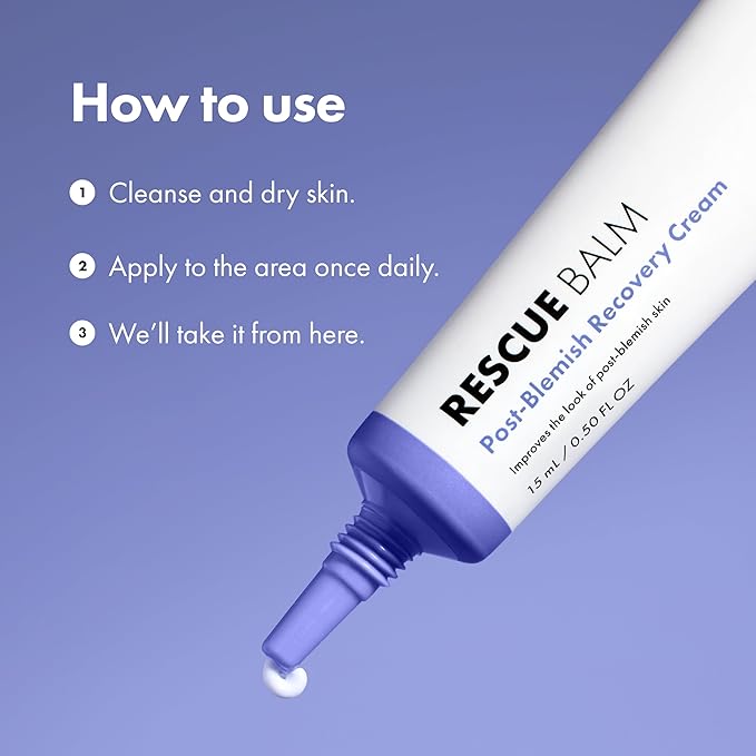 Hero Cosmetics Rescue Balm (New Formula)-The Post-Blemish Cream to Boost Hydration and Improve the Look of Post-Blemish Marks. Derm-Tested. New Formula. Won’t Clog Pores. 15mL