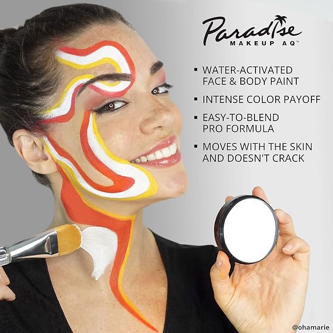 Mehron Makeup Paradise Makeup AQ Refill Size | Stage & Screen Performance, Face & Body Painting, Beauty, Cosplay, and Halloween | Water Activated Face Paint, Body Paint 1.4 oz (40 g) - Light Green
