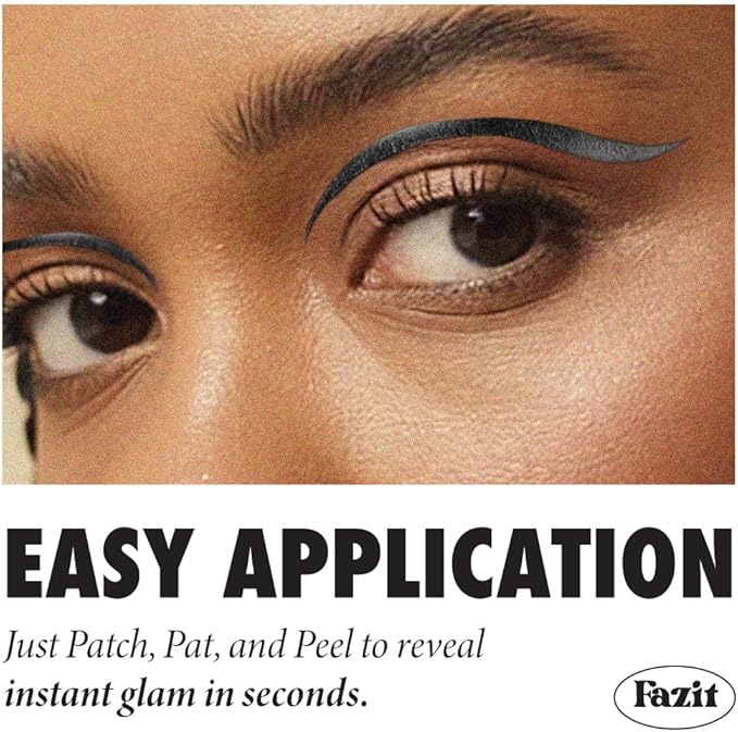 Fazit Makeup Patches - Onyx Wing Eyes - Glow Up Make-Up Patches - Cute Glitter Makeup Accessories For Women - Cosmetic Glitter For Face