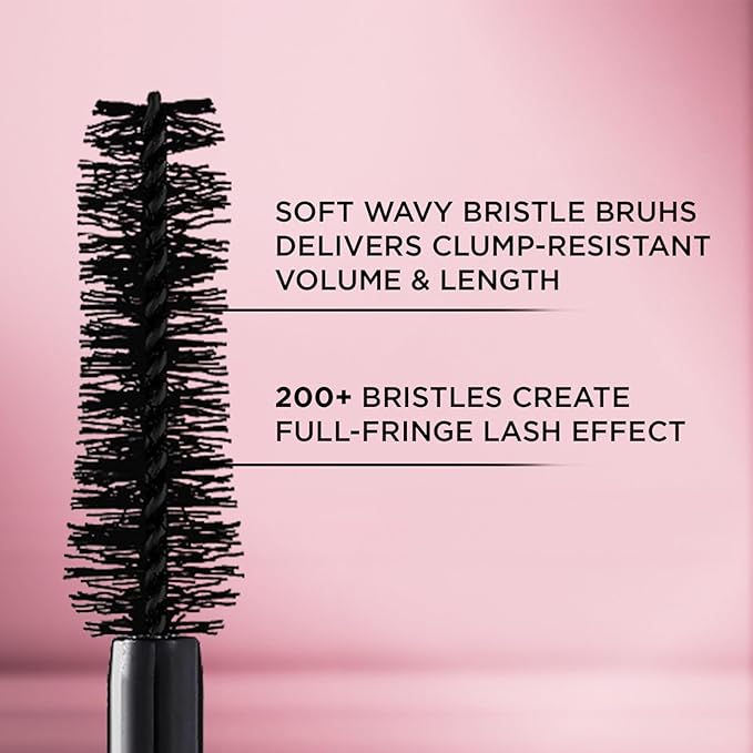 L'Oreal Paris Voluminous Makeup Lash Paradise Waterproof Mascara, Voluptuous Volume, Intense Length, Feathery Soft Full Lashes, No Smudging, No Clumping, Black, 0.25 Fl Oz (Pack of 2)