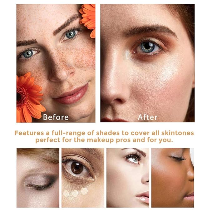 TLM Color Changing Foundation Concealer Cover Cream Liquid Base Flawless Full Coverage Natural Foundation Makeup Moisturizing Fluid for All Skin SPF15 (#1, 30ml)