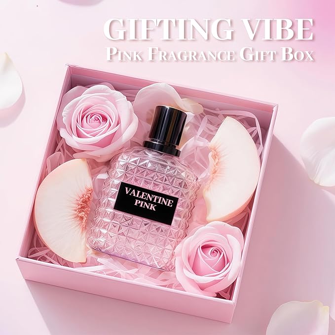 A CENTER Valentine Pink Perfume for Women, Floral Notes Eau de Parfum Spray Casual Daily Cologne 3.4 Fluid Ounce/100Ml Women Fragrance Daytime & Casual Use, for all Skin Types