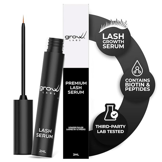 Lash Serum – Eyelash Enhancer with Peptides & Biotin – Strengthens, Nourishes & Defines Lashes for Longer, Fuller and Thicker Looking – Vegan Formula – Hormone-Free – Made in USA – 2 ml