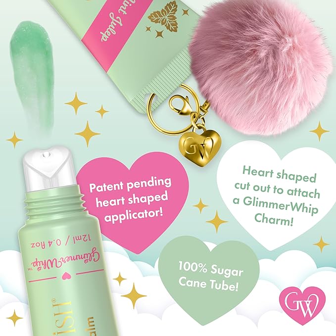 Glimmer Wish Glimmer Whip Hydrating Lip Balm – Moisturizing Lip Care with Organic Oils & Butters – Vegan Lip Moisturizer (Mint Julep)
