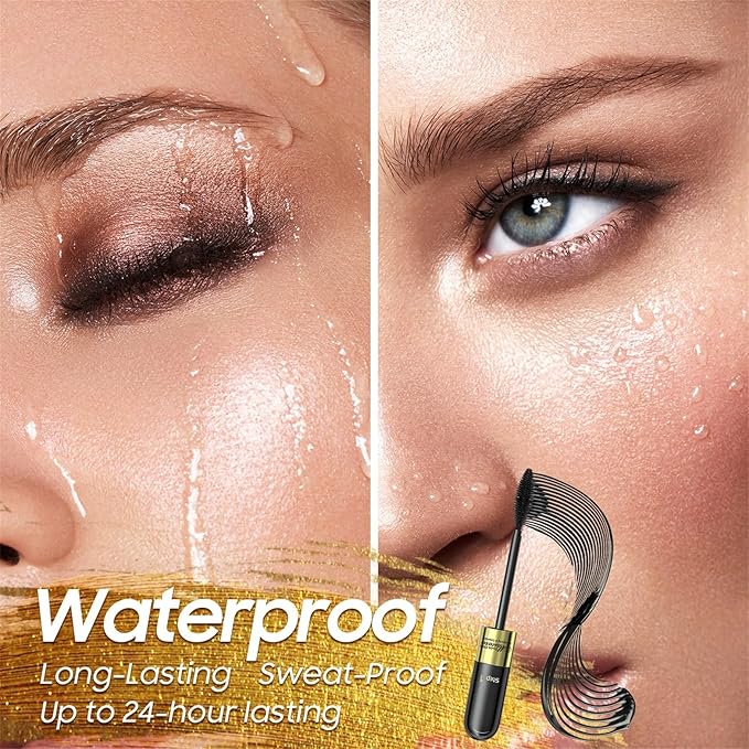 Tubing Mascara Waterproof & Smudge-Proof - Long-Lasting Mascara for Length and Volume, Curling Eyelashes, No Flaking and No Clumping, Cruelty Free, Eye Makeup, Black (Pack of 1)