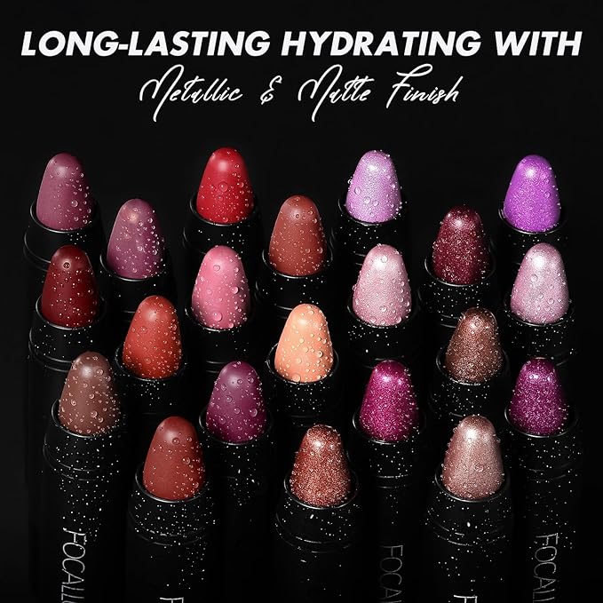 FOCALLURE Ultra Chic Lipstick,Rich Vitamin E Lip Crayon,Lightweight Color without Drying or Fading,Long Lasting Lips Makeup,#24 Copper