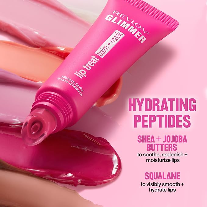 Revlon Glimmer Lip Treat Balm + Mask™, Overnight Peptide Lip Treatment, Hydrating, 001 Scent Free, 0.4 fl oz