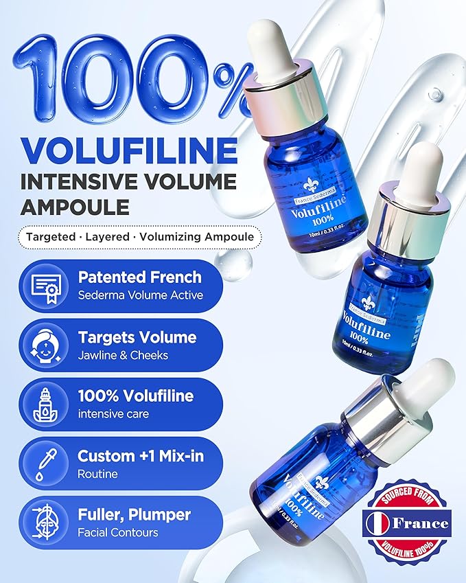 Volufiline™ Booster Serum [2-Pack Value] (10ml x 2) – Sederma France Cosmetic Active | Helps Skin Look Plumper & Firmer | Mix-In Ampoule for Face Neck Body | Oil-Essence