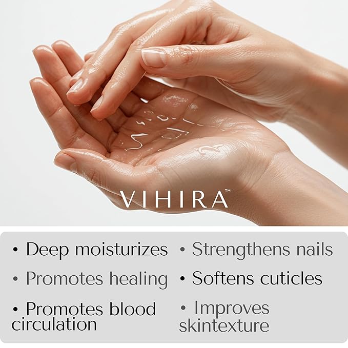 Vihira Organic Golden Castor Oil (16oz | Premium Grade), True Cold Pressed, 100% Pure, Extra Virgin, Hexane Free, for Hair Growth, Eyelash, Eyebrow, Skin, Belly Button, Muscle & Wellness.