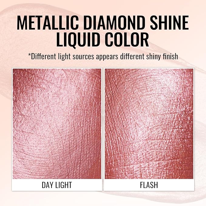 Oulac Metallic Liquid Lipstick - Mauve Pink Lip Gloss for Women, Shimmer Lip Makeup, Long Lasting Waterproof, High Impact Lip Color, Oil-Based Formula, Transfer Proof, Vegan MD04