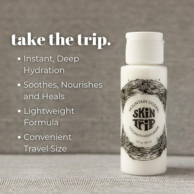 Mountain Ocean The Original Skin Trip Coconut Body Lotion, 2 Oz (Pack of 12), TSA & Travel Friendly, Lightweight Moisturizer with Coconut Oil, Aloe Vera, & Lanolin