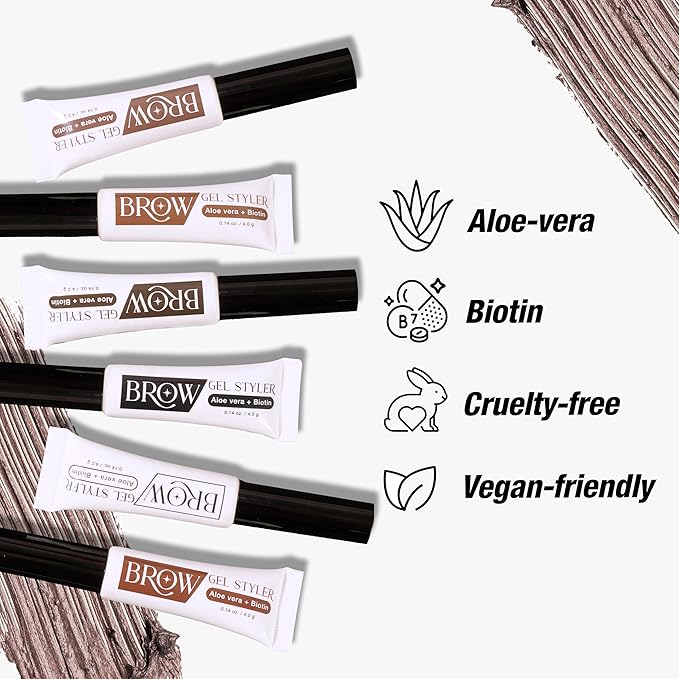 Secret of Pharaoh Brow Gel Styler in Taupe - Water Resistant, Long Lasting Eyebrow Gel for Natural Makeup Look, Great for Lift-Up Styling, Sculpting & Defining, Biotin and Aloe Vera Infused