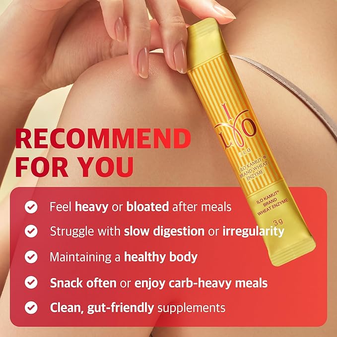 ILO Kamut Enzyme Complex – Digestive Health and Natural Metabolic Activation – Fermented Ancient Grains with Spicy Botanicals, 30 Sticks