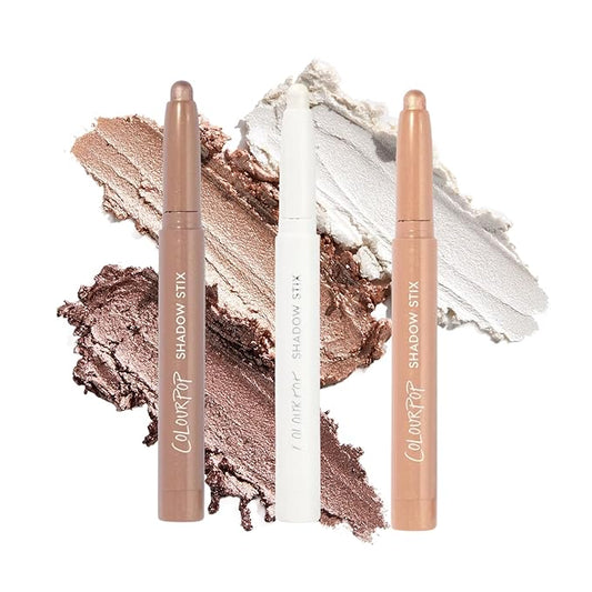 ColourPop Metallic Neutrals Shadow Stix Makeup Kit - Shimmer Eyeshadow Make Up Set - Vegan & Cruelty-Free Cream Eyeshadow Sticks with High-Pigment & Metallic Finishes (2 Count)
