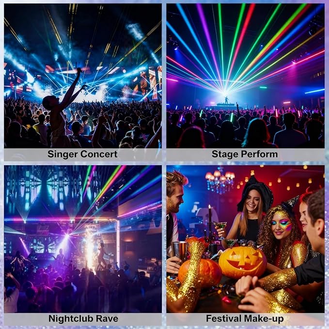 Body Glitter Stick, Perfect Holographic Sequins Face Paint Glitter Neon Outfit Rave Festival Party Accessories Hair and Body Glitter Gel Makeup (Blue & White)