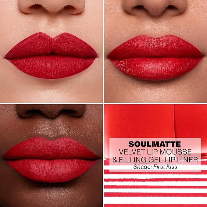Morphe Soulmatte Velvet Lip Mousse - Air-Whipped Matte Lipstick for Women with Vitamin E to Hydrate, Soften & Smooth - Provides Long Lasting & Velvety Formula - First Kiss (0.13 Fl Oz)