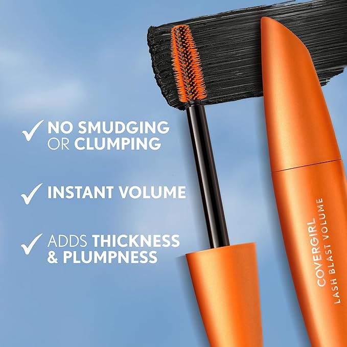 CoverGirl Lash Blast Volume Waterproof Mascara Makeup, Long-Wearing, Smudge-Proof, Cruelty Free, Very Black, 1 Count