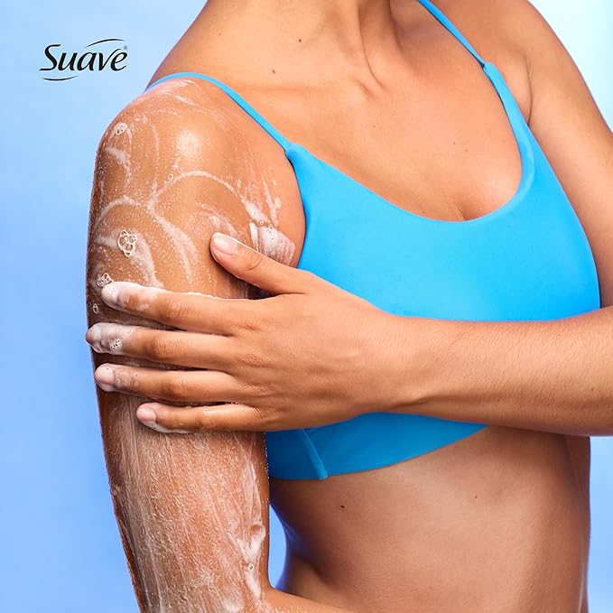 Suave Citrus Blossom Exfoliating Body Wash & Scrub with Glycerin & Vitamin E, Sulfate-Free Hydrating Cleanser for Soft, Smooth Skin, 6 Count, 18 FL OZ EA