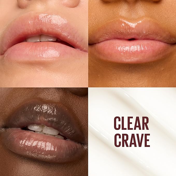 MAYBELLINE Lifter Glaze Oil Balm with Hyaluronic Acid and Hydrating Oil Blend, Lip Balm with 24HRs of Smooth, Moisturizing Shine, Clear Crave (Crystal Clear)