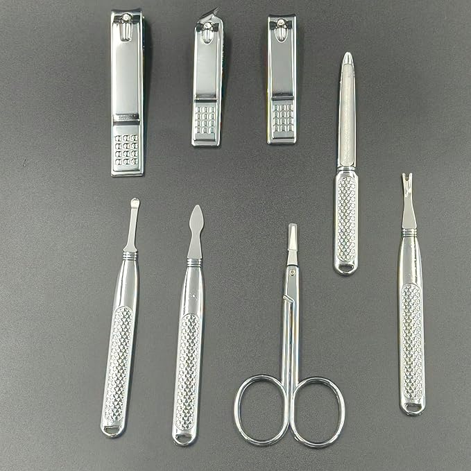 Manicure Set Men Personal Care Tools Accessories Finger Nail Clippers Kit Professional Manicure Pedicure Kit with Travel Case Nail Grooming Kit Gifts for Men Women