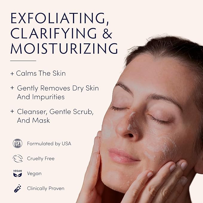 Naturopathica Oat Cleansing Facial Polish, Multi-Use Facial Cleanser, Face Scrub and Facial Mask, Exfoliating for Men & Women, Travel Size Face Wash, 2 fl oz