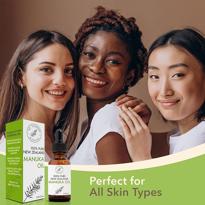 NZ Country Manuka 100% Pure New Zealand Manuka Oil | Organic Essential Oil | 35x Stronger Than Tea Tree | Natural Skin Care | Toenails | Diffuser | Aromatherapy | Nails | Hair | Skin | Lips