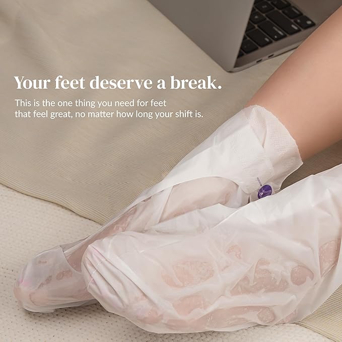 Epielle Hydrating Foot Mask 6 Pairs, Relieve and Soften with Shea Butter & Jojoba Oil, Deep Moisturizing Socks for Dry, Cracked Feet, Self Care Gifts for Women, Spa Kit, Stocking Stuffers