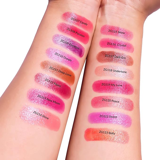 Hot Pink Lipstick Moisturizing for Women Shimmer Tinted Lip Balm Hydrating Nourishing Lip Gloss Vegan& Cruelty Free Lip Makeup, ZG110 In Love