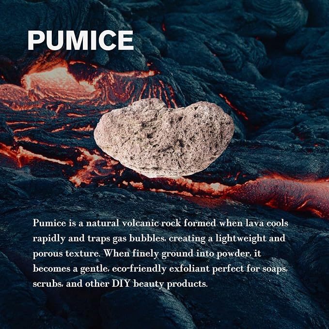 ClearLee Cosmetic Grade Pumice - 100% Pure Natural Grain/Powder - Great For Skin Exfoliation in DIY Soaps, Masks, Scrubs for Face, Body, Foot (8oz, Powder)