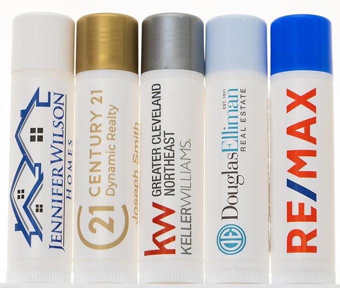 Custom Dental Office Lip Balm with Personalized Labels | Patient Care Gift 100 Pack | Dental Practice Supplies