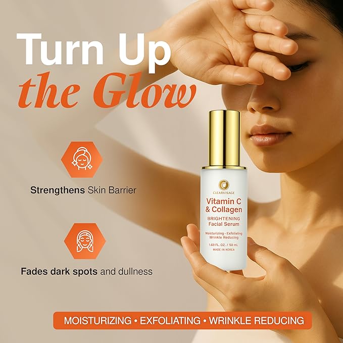 Vitamin C Serum For Face - Dermatologist Tested, Anti-Aging Face Moisturizer With Collagen, Brighting & Dark Spot Remover & Glass Skin - Clean Beauty Korean Skin Care For All Skin Types