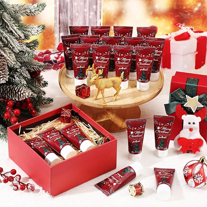 24 Pcs Mini Sunscreen Bulk for Christmas Party SPF 30 Water Resistant Sunscreen Lotion Bulk 1oz Travel Size for Thank You Gifts Christmas Party Supplies