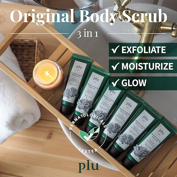 PLU Korean Original Walnut Body Scrub Polish - Berry Mix - Exfoliating, Hydrating & Smoothing for Radiant Skin Texture - Sweet Raspberry & Acai Berry Scent, 6,76 oz.