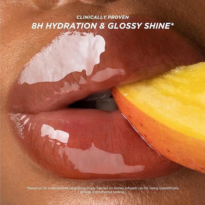 Gisou Honey Infused Hydrating Lip Oil, Nourishing Lip Moisturizer for Dry Lips (Mango Passion Punch)