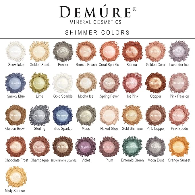 Demure Mineral Make Up (Mocha Ice) Eye Shadow, Shimmer Eyeshadow, Loose Powder, Glitter Eyeshadow, Eye Makeup, Professional Makeup
