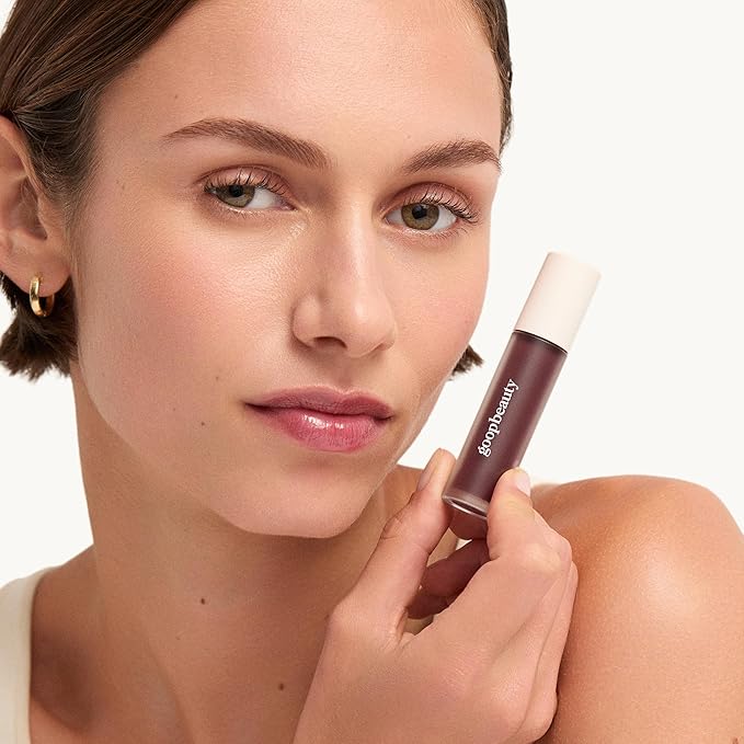 goop Beauty Hydra-Barrier Gel Gloss | Hydrating Lip Gloss to Moisturize & Plump Lips | Hyaluronic Acid & Vitamin E | Tulip - Sheer Hot Pink | 0.13 oz