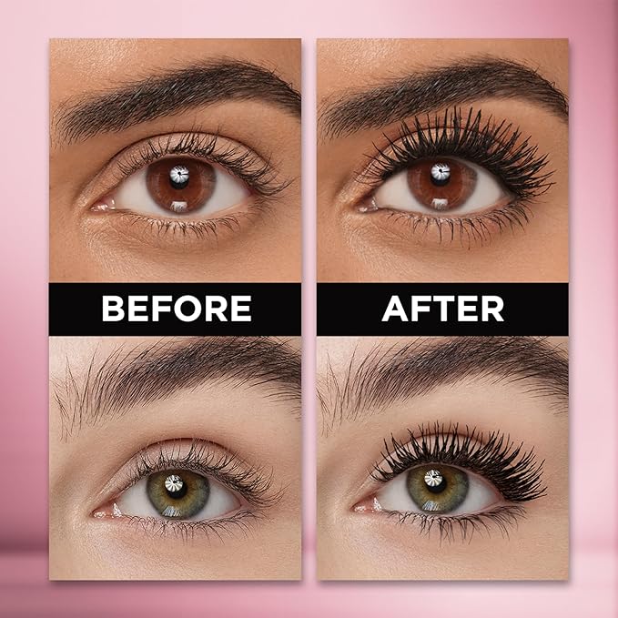 L'Oreal Paris Makeup Voluminous Lash Paradise Mascara, Voluptuous Volume, Intense Length, Feathery Soft Full Lashes, No Flaking, No Smudging, No Clumping, Black, 0.28 Fl Oz (Pack of 1)