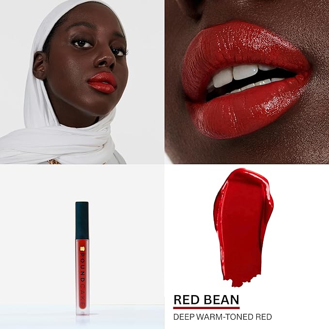 POUND CAKE Cake Batter Liquid Lipstick Trio | Long-Lasting, Semi-Matte Liquid Lipsticks with Avocado Oil | Hydrating, High-Pigment Lip Stain for All Skin Tones – 0.13 oz Each, Shades: Red Bean, Strawb