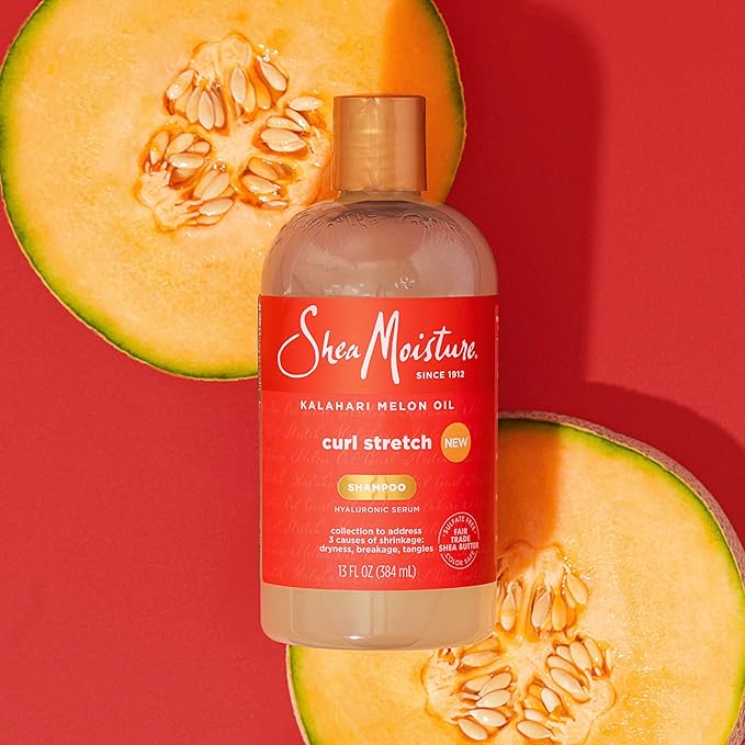 SheaMoisture Curl Stretch Shampoo Kalahari Melon Oil Infused with Hyaluronic Serum, Cleanses and Hydrates for Strong and Soft Curls, for Type 4 Hair 13 Fl Oz
