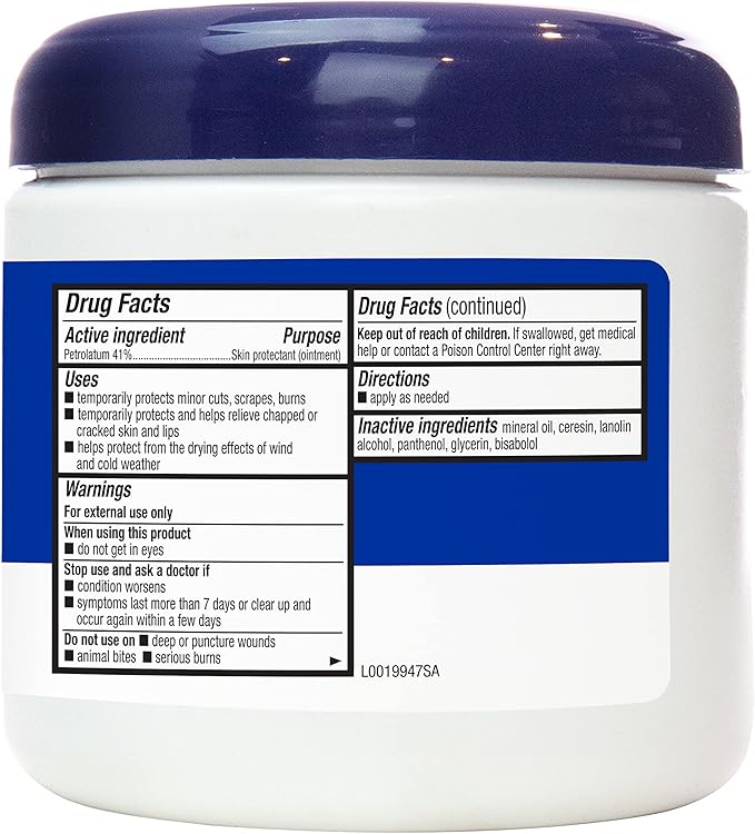 Amazon Basics Healing Ointment & Skin Protectant for Dry & Cracked Skin and Chapped Lips, Fragrance Free, 14 Oz (Pack of 4)