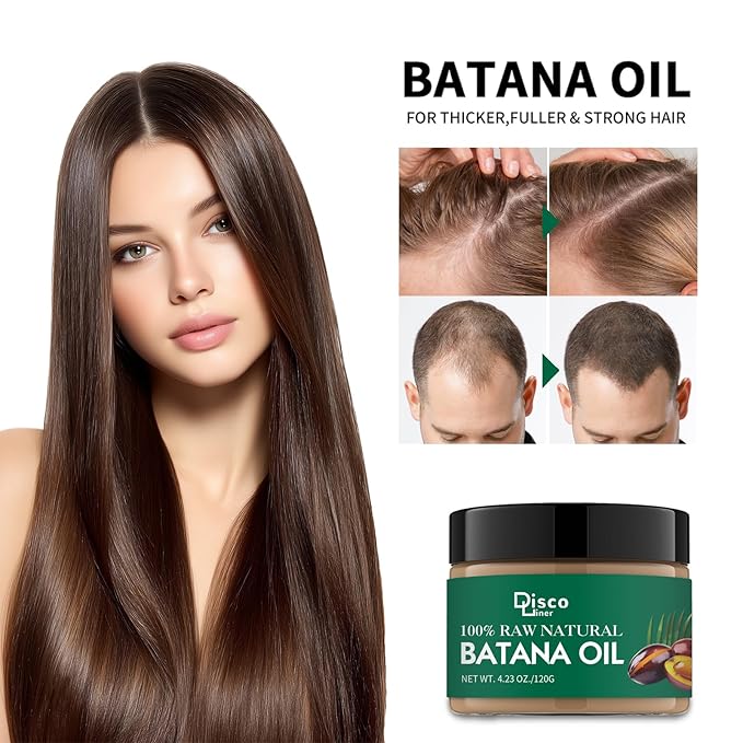 Batana Oil for Hair Growth, 100% Raw Natural from Honduras, Hair Growth Oil for Thicker, Longer Hair, Scalp, Dryness Dandruff, Eyelashes, Beard, Skin