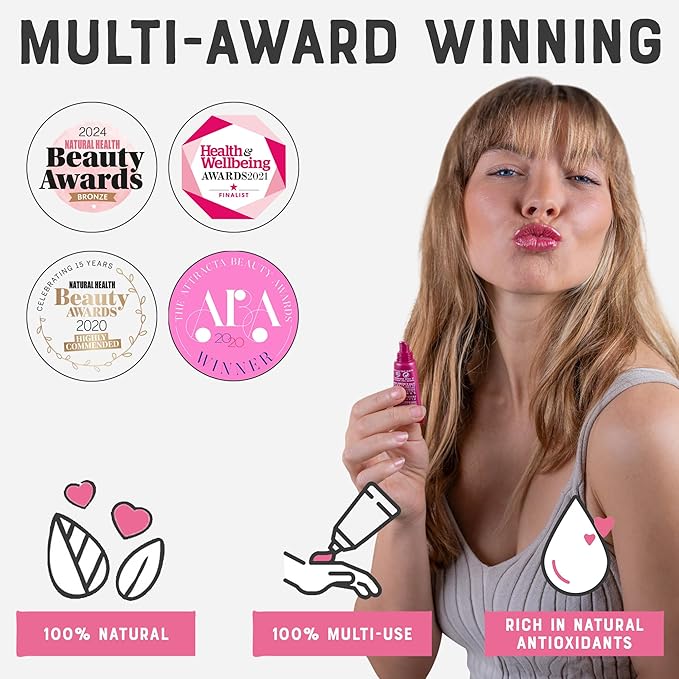 Dr. Lipp Superfood Lip Tint Elderberry 8ml – 4-in-ONE Ultra Moisturising Tinted Lip Balm, Lip Gloss, Cheek Blush & Glossy Eyeshadow – 100% Natural – Fragrance & Cruelty Free