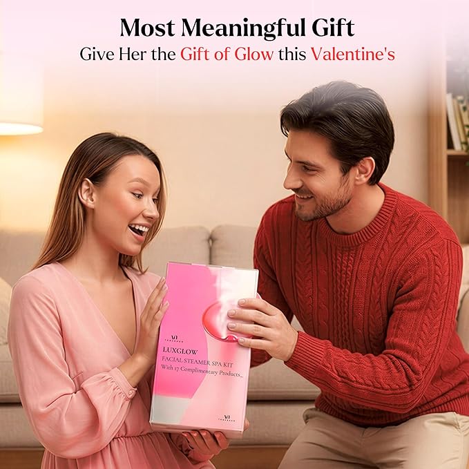 Facial Steamer Spa Kit with Complimentary 17 Tools | Valentines Gift | Face Steamer with Towel Warmer & Humidifier Mode| Self Care Gifts, Spa Gifts - Valentine Gifts for Women - Galentines Day Gifts