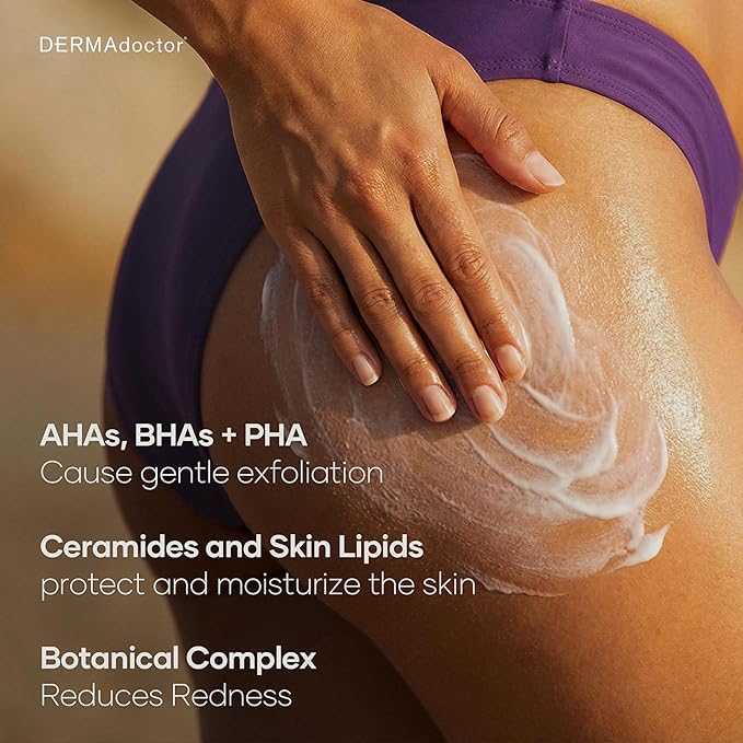 DERMAdoctor KP Bump Eraser Keratosis Pilaris Lotion – Gentle KP Cream for Arms and Full Body | Rough and Bumpy Skin Lotion for Keratosis Pilaris | Smooths, Hydrates & Softens | 10% AHAs + PHAs, 8 oz