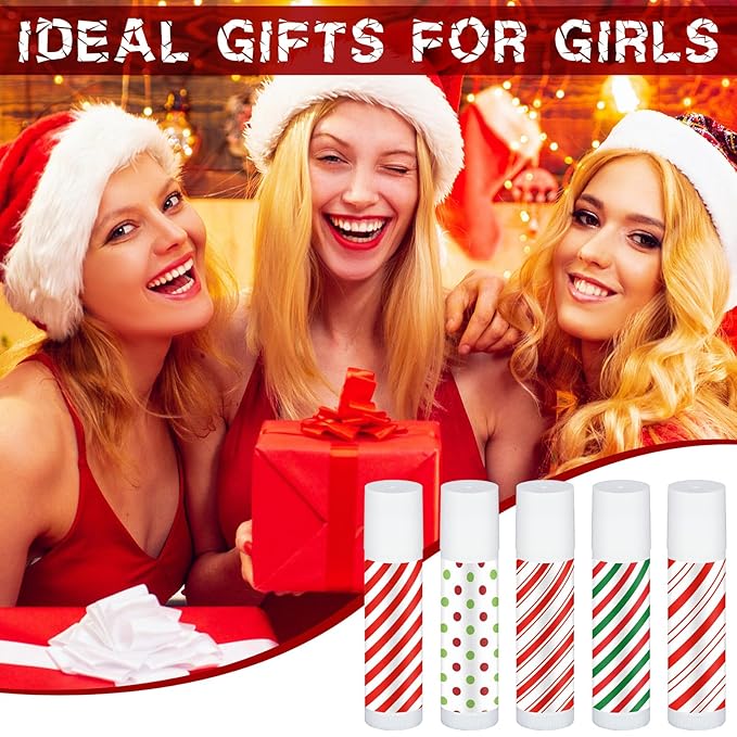 Dunzy 100 Pack Christmas Lip Balm Gifts Bulk Stripes Lip Balms Favors Employee Appreciation Thank You Gifts Team Inspirational Gift for Xmas Fall Thanksgiving Party Women Men Coworkers Staff Teachers