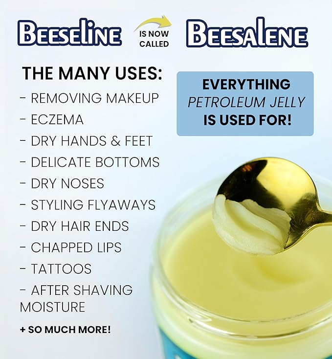 Beesalene Original Unpetroleum - 100% Natural & Hypoallergenic Alternative to Petroleum Jelly - Lips, Hands, Baby, Makeup Remover and More (2 Ounce)